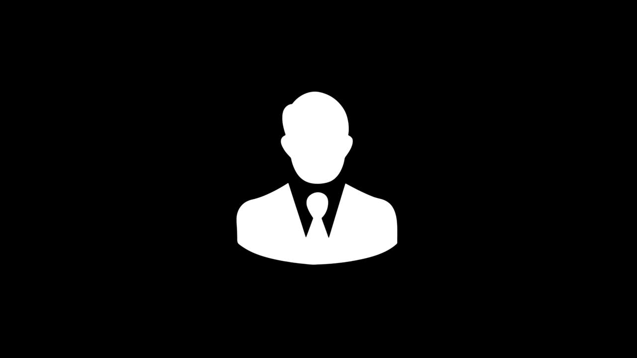 Businessman Job Manager Head icon Vintage Twitched Bad Signal Animation.