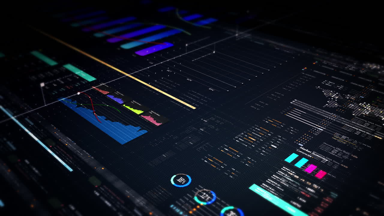 Dynamic data visuals for business info graphics, animated charts, and data-driven insights for a business meeting mock-up. Explore the world of trading, stock exchanges, and crypto