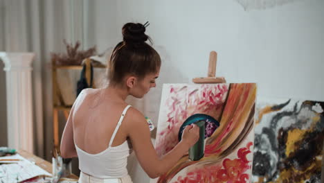 artist creating a painting