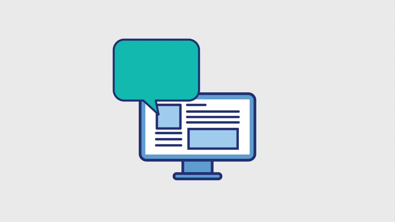 burbuja de habla de la página web de la computadora