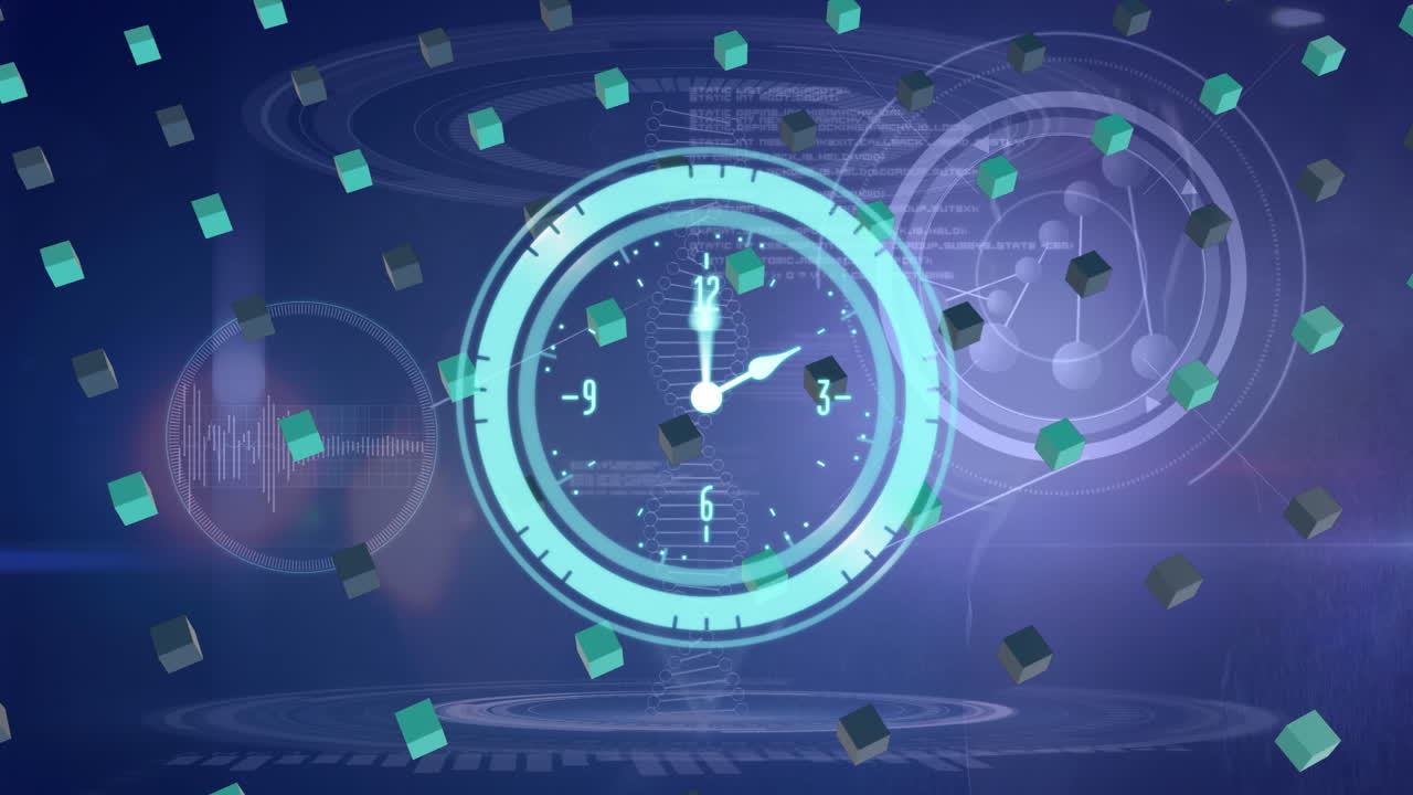 과학 데이터 처리의 클럭 오버 애니메이션