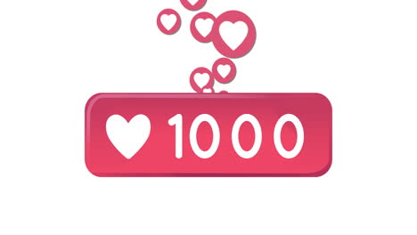 icono de corazón y números 4k