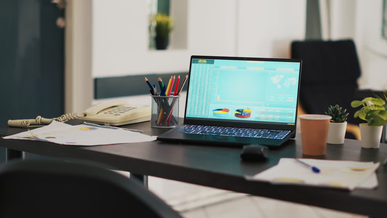 diagramas del mercado de valores financieros con gráficos y números de acciones en la computadora portátil que muestran las ganancias