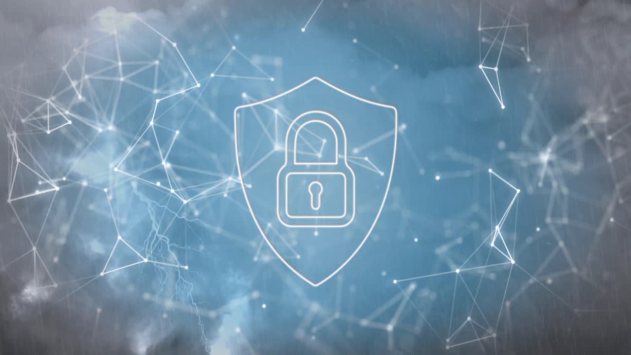 animación de formas que se mueven sobre el candado