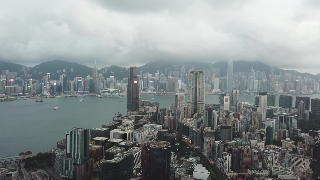 imagen aérea del distrito de kowloon en hong kong
