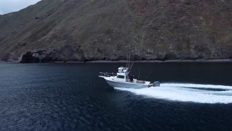 parker boat driving next to san clemente island