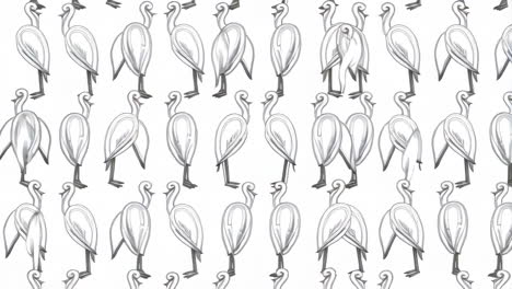 seamless pattern of stylized white birds