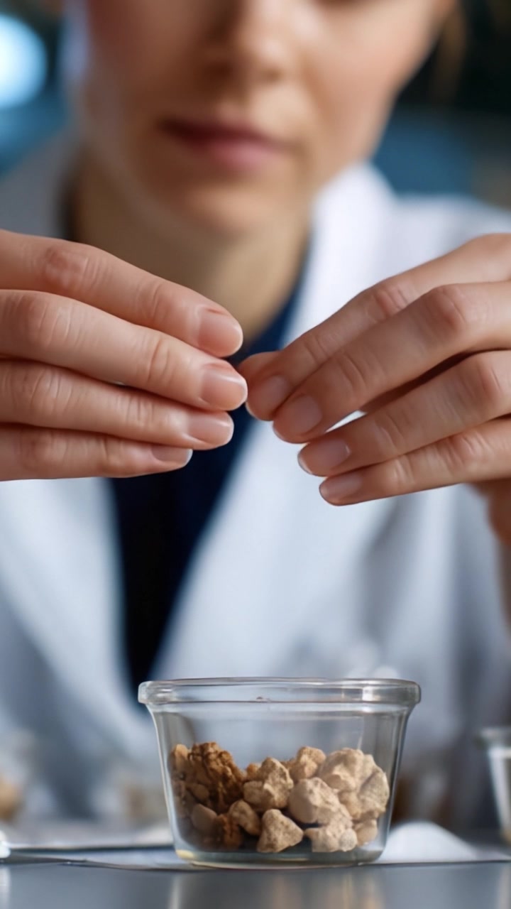 Pesquisa e Análise Focadas: Um Cientista Analisando Amostras Naturais em um Ambiente de Laboratório Usando Técnicas e Ferramentas Precisas para Descoberta e Análise Científica