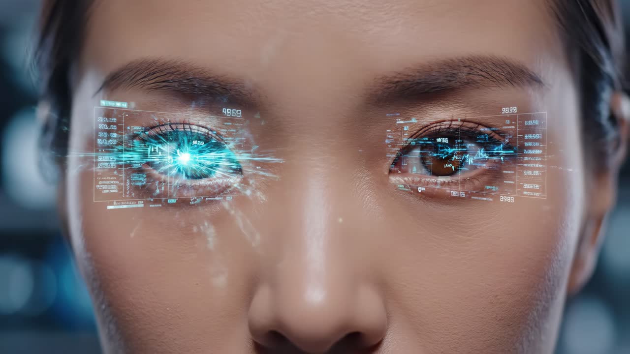 Futuristic Woman with Augmented Eyes
