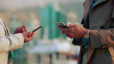 business people, hands and phone planning