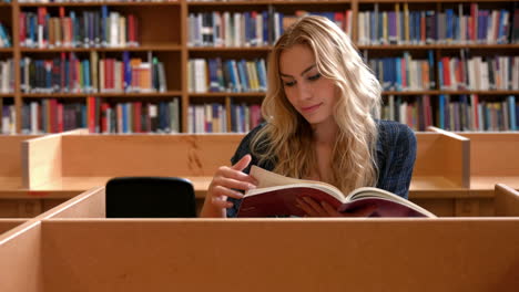 student working on laptop in the library