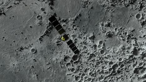 lunar surface with spacecraft