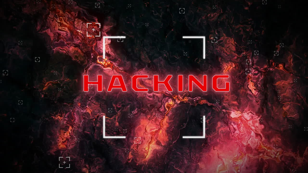 animación del procesamiento de datos digitales sobre el texto de hacking