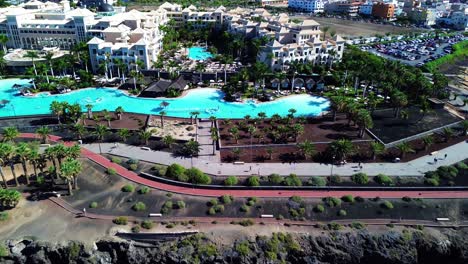 deluxe hotel in tenerife, costa adeje, barcelo santiago in canary islands, spain drop down view