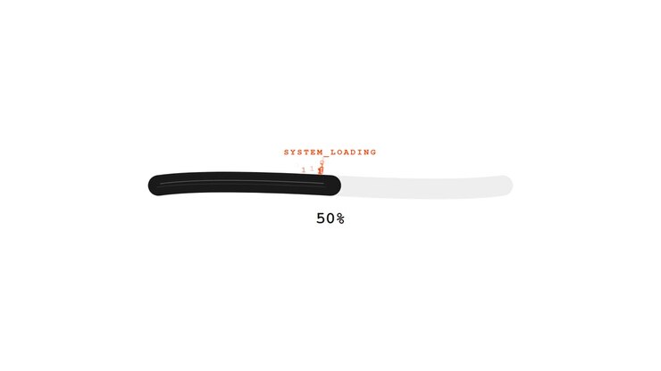 Digital System Loading Progress Bar with Binary Code Animation