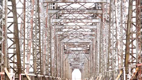 derelict railway bridge road. old construction no people nobody