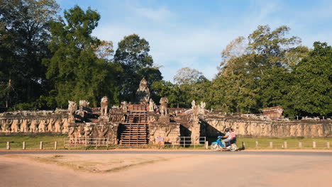 aerial view, terrace of the elephants temple complex, cambodia