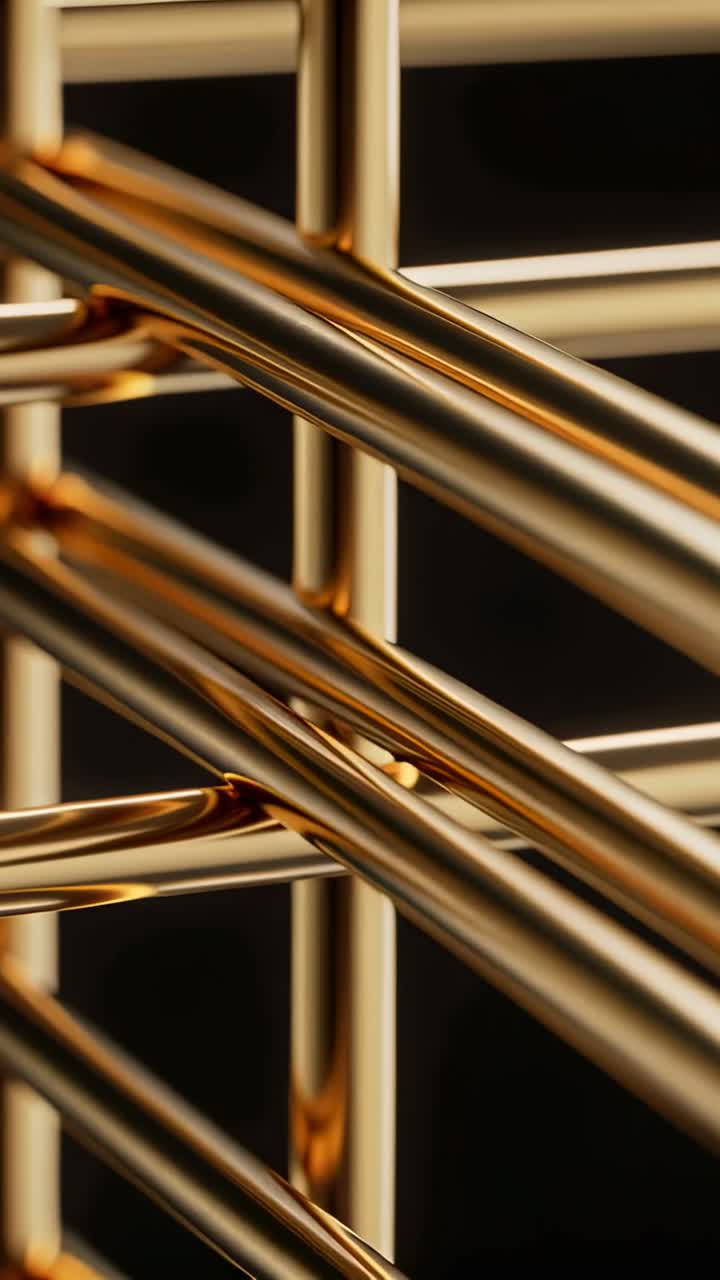 Video verticale: La telecamera si sposta e la messa a fuoco cambia, rivelando barre d'oro e riflessi per il design.