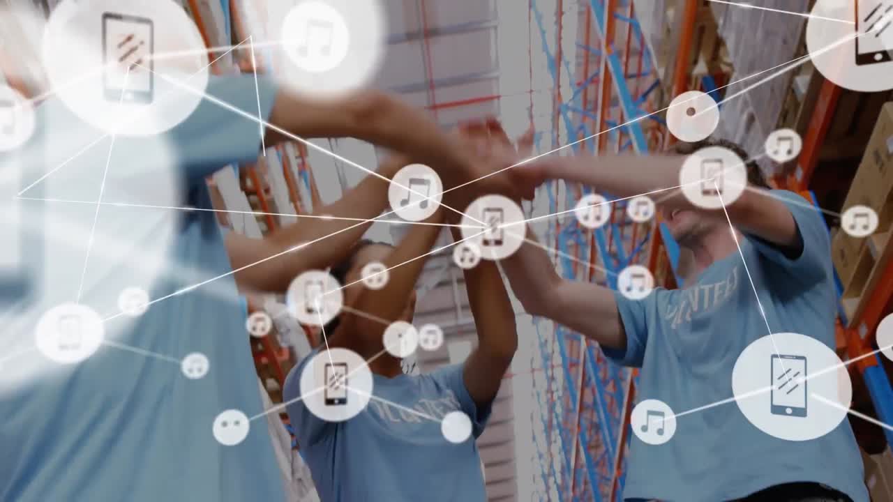 창고에서 일하는 다양한 자원봉사자들에 대한 연결 네트워크의 활성화