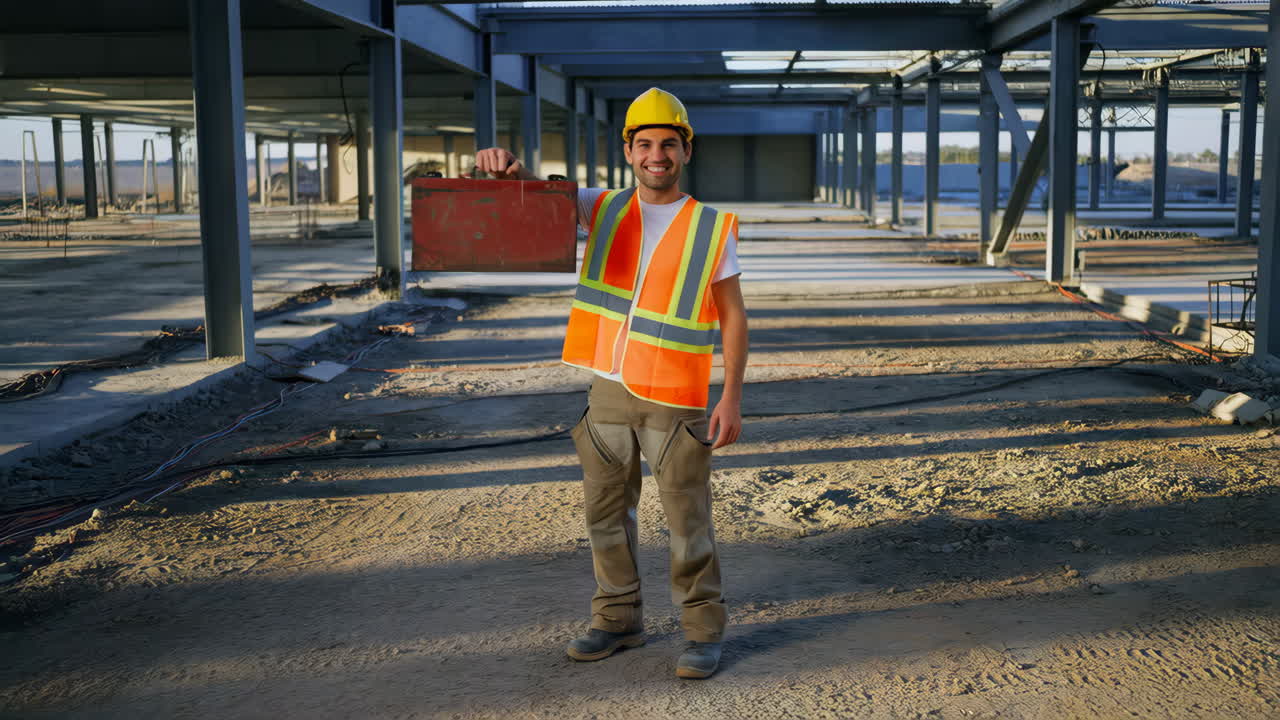 trabajador de la construcción en un sitio de construcción