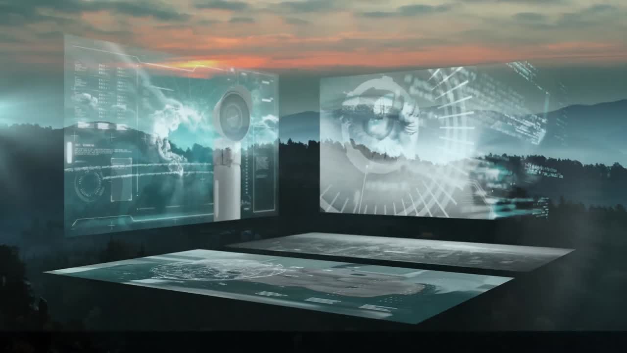 지형에 대한 통계 및 데이터 처리와 함께 움직이는 화면의 애니메이션