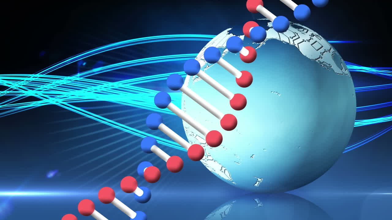 지구상에 있는 dna 줄기의 애니메이션