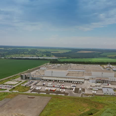 aerial footage of a large industrial complex. production industry