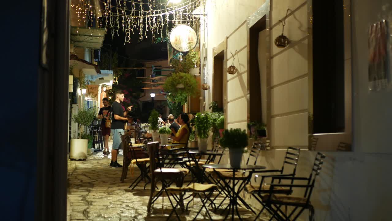 Romantic Night at a Greek Restaurant