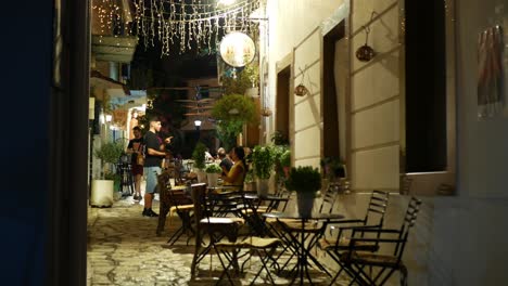 romantic night at a greek restaurant