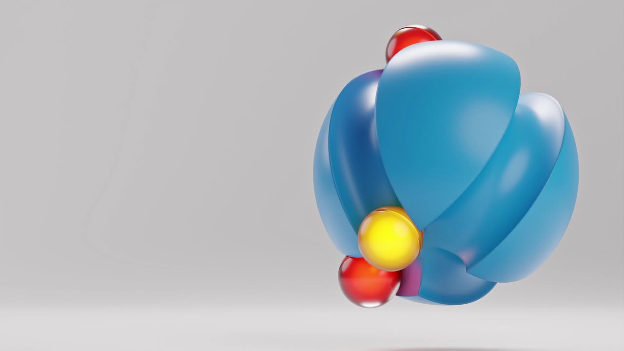animación en 3d de la esfera azul giratoria que satisface el bucle abstracto