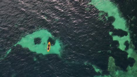 sea kayaking from a bird's eye view