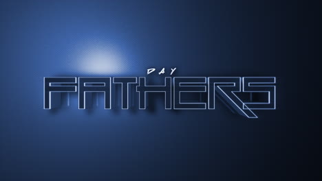 celebrate fathers day with glowing purple text on a dark gradient background