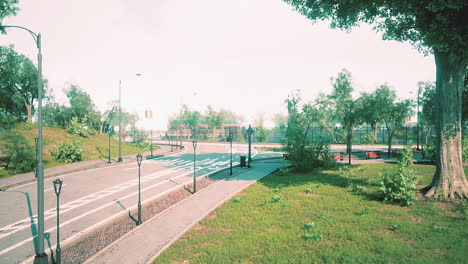 autopista vacía en la gran ciudad