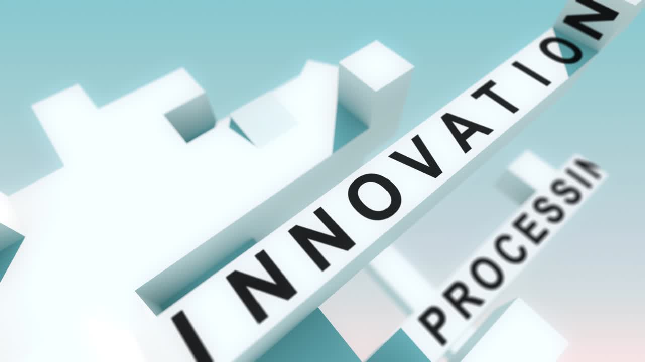 palabras fintech animadas con cubos