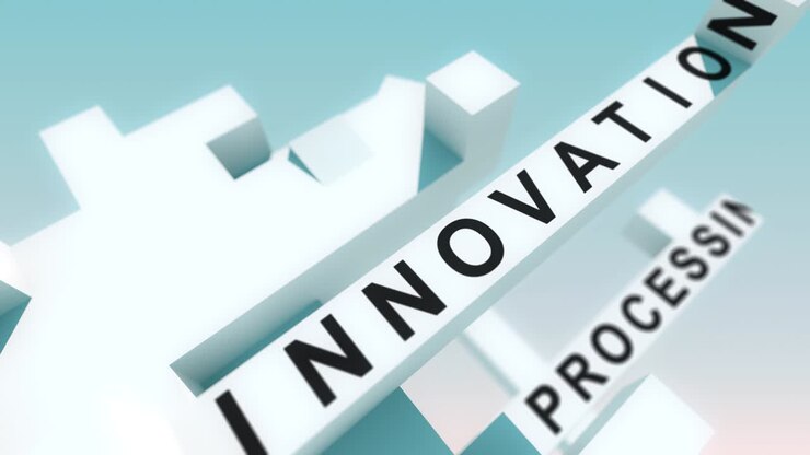 Fintech words animated with cubes