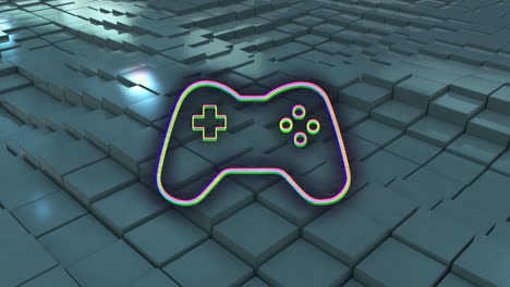 animación del controlador del panel de juego sobre cuadrados verdes