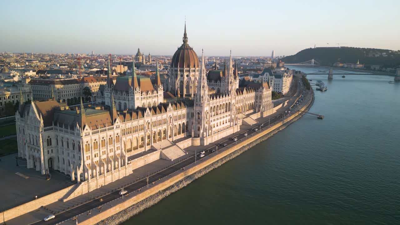 Aerial View of Hungary's Famous Parliament Building