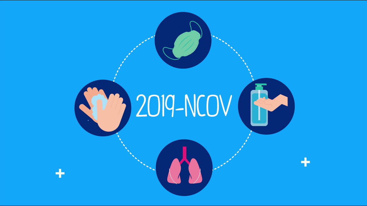 코로나19 팬데 세트 아이콘 애니메이션