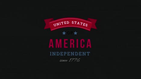 united states of america, independent since 1776 text