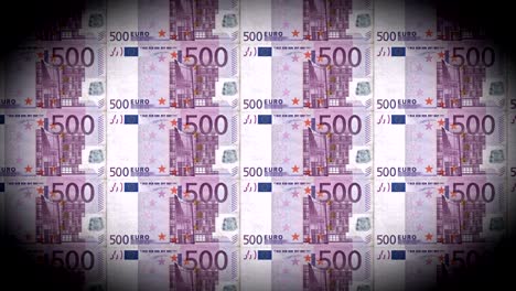 500 euro european currency printing press seamless loop