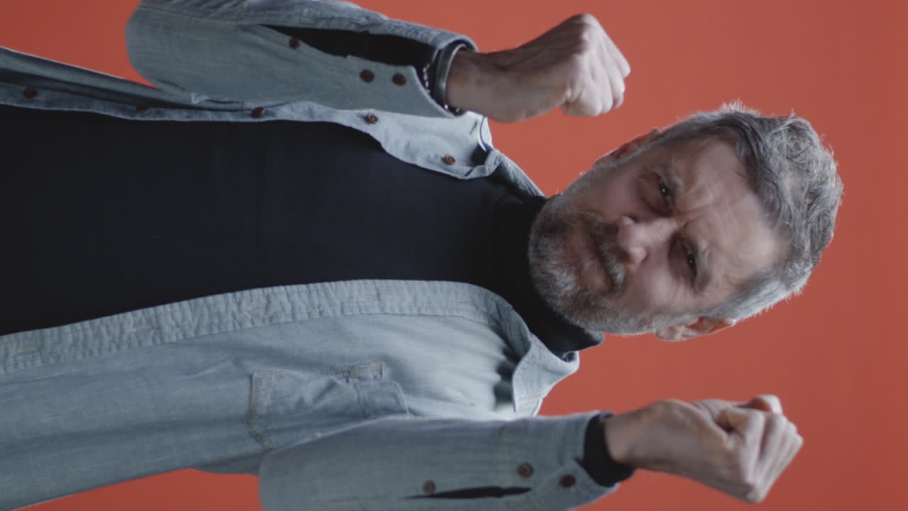 Excited Senior Man Celebrating