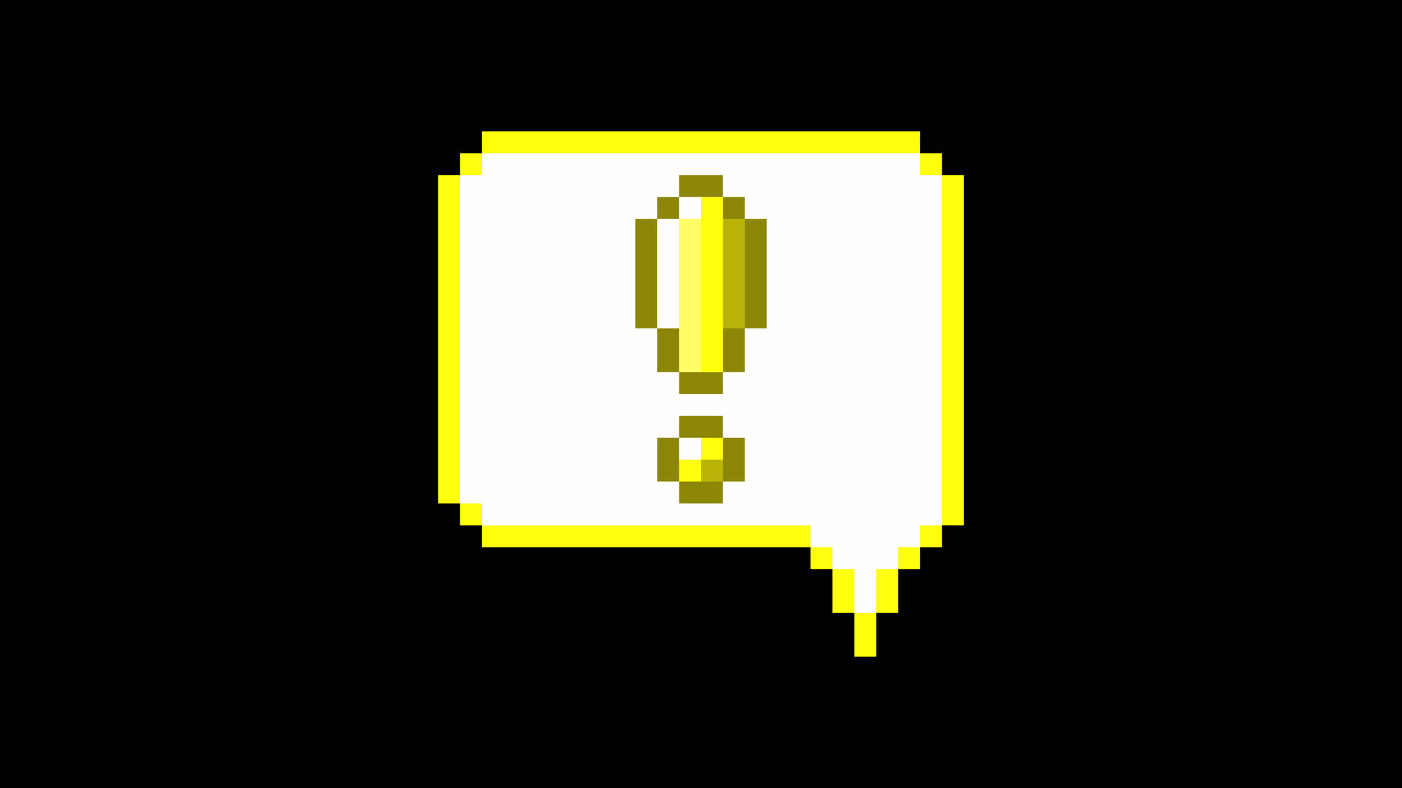 Pixel art animation icon speech bubble exclamation mark (3)