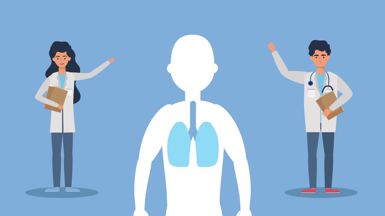 폐를 검사하는 의사