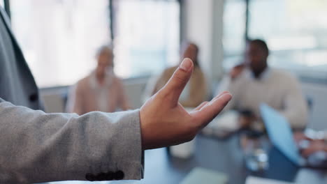 presentation, education or hands of speaker