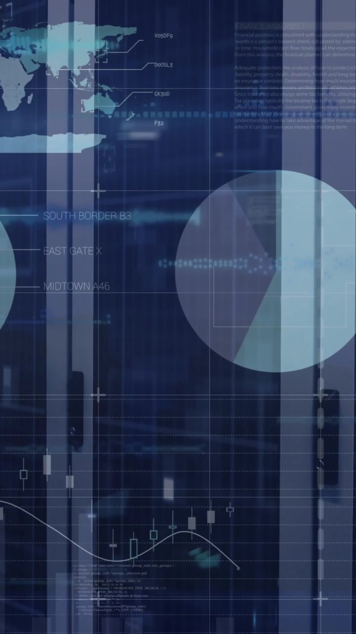 Animation of statistical data processing against computer server room