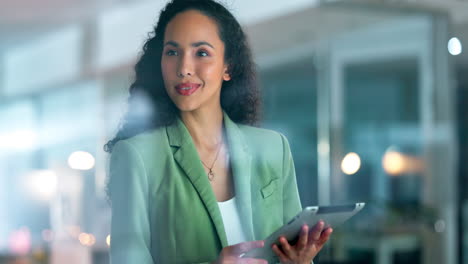 tablet, vision and search with black woman