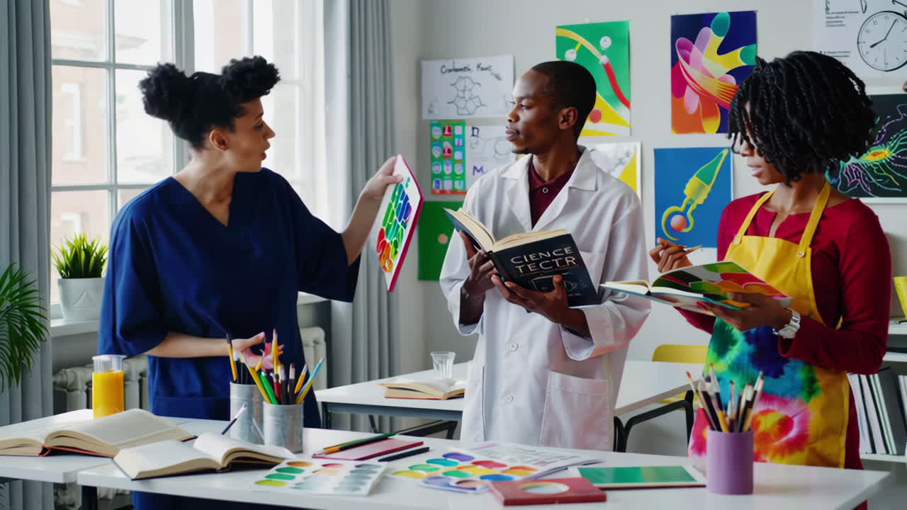Diverse Group of Students Engaging in a Classroom Discussion