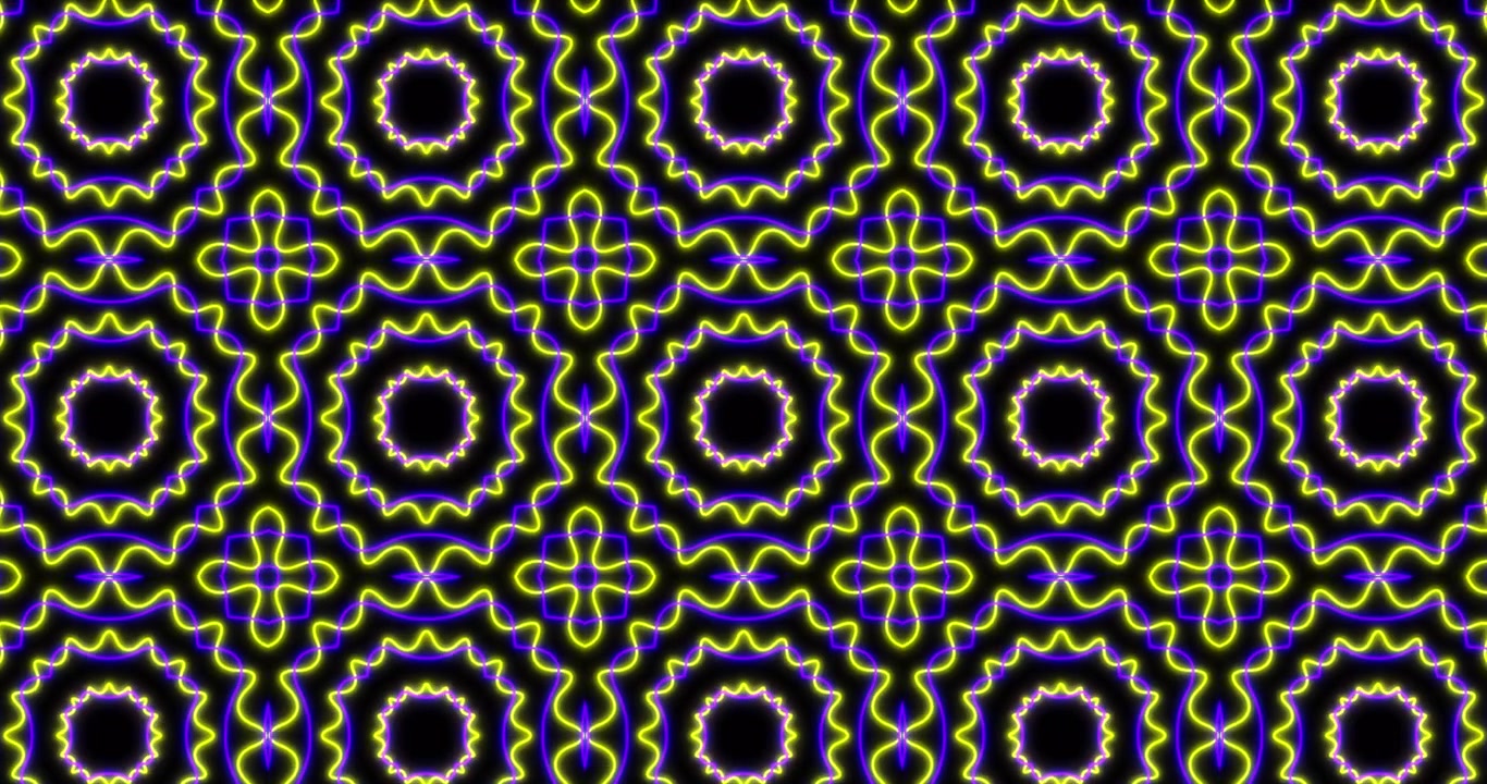Abstract Neon Geometric Pattern Animation with Pulsing Circles