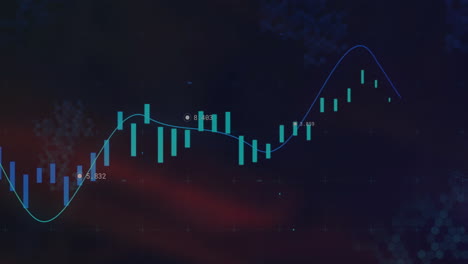 animation of financial data processing on black background