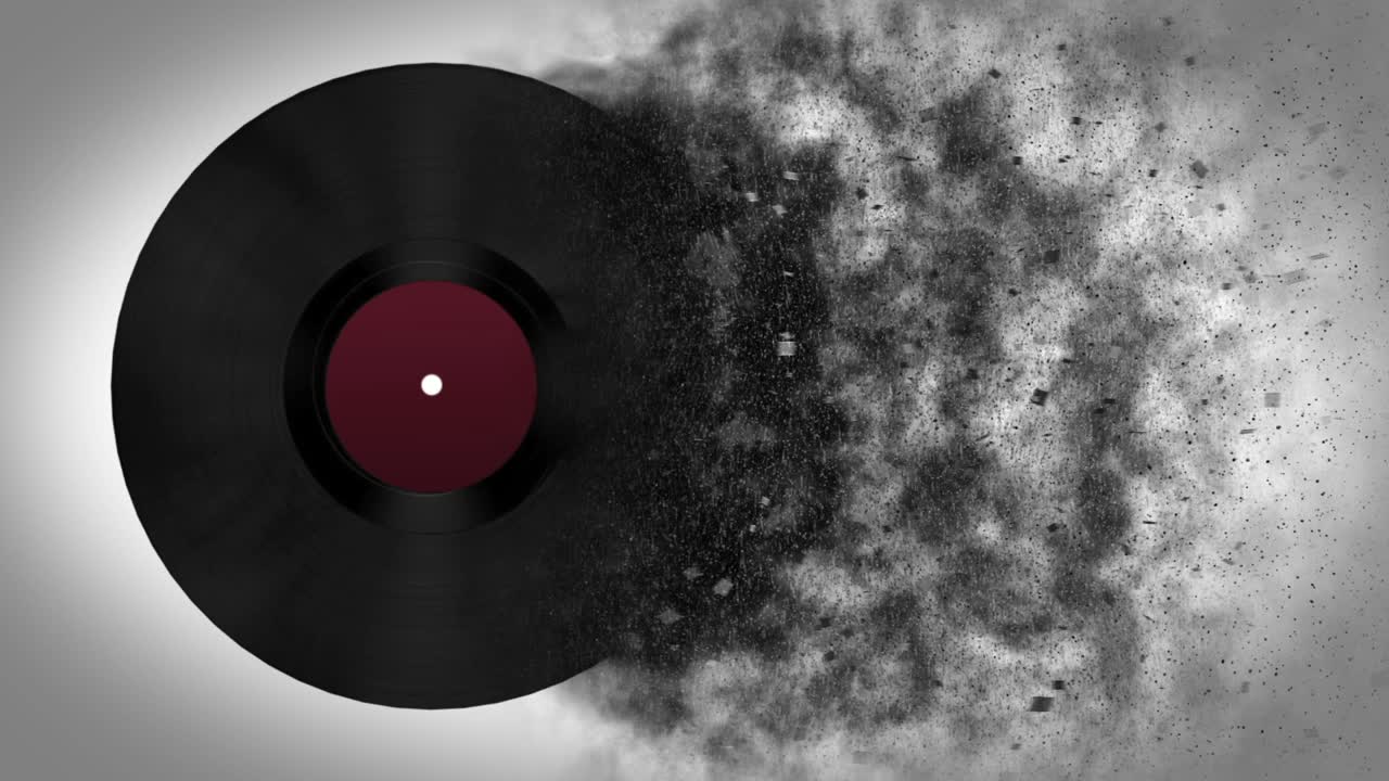Vinyl Record Dissolving into Dust